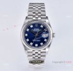 Clean Factory 1:1 Copy Rolex Datejust I 36mm 3235 Watch 904l Steel Blue Diamonds